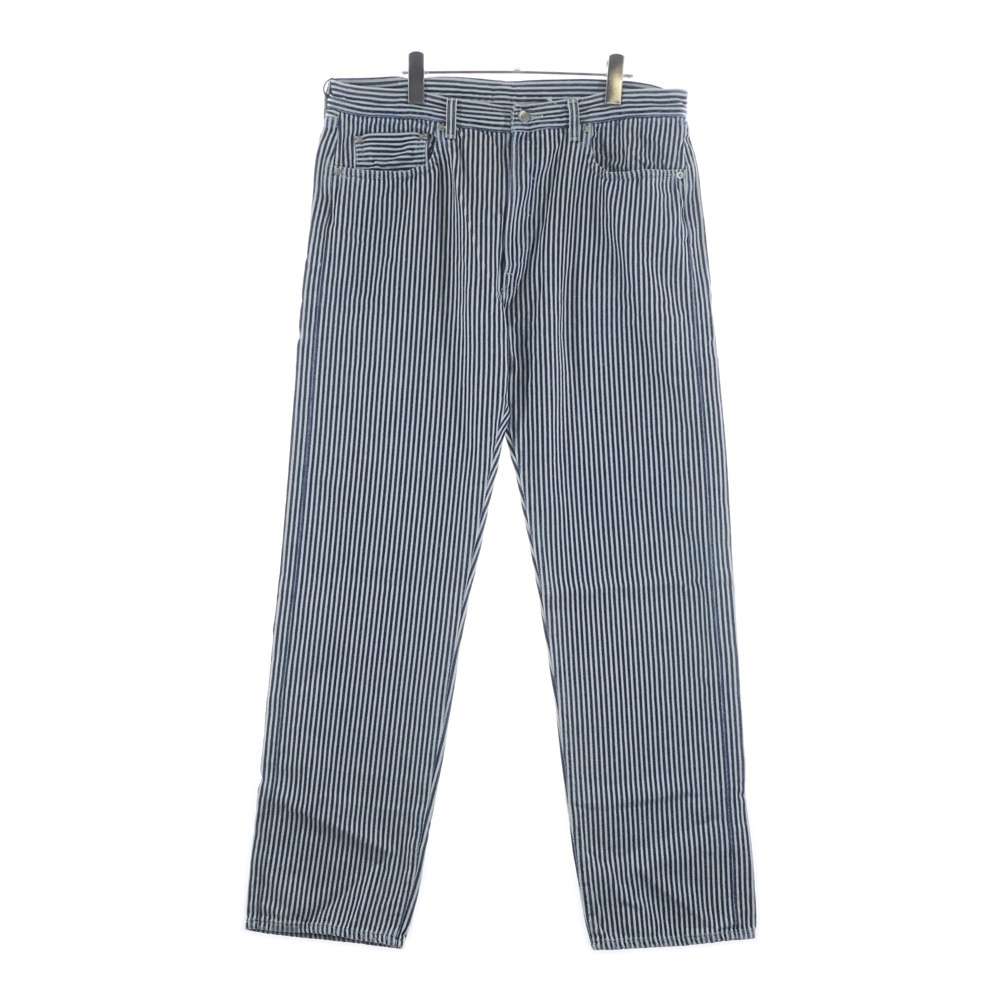 ×NIGO Hickory Stripe 501 ヒッコリー 赤耳 BIGE ダブルネーム ストレートデニム ブルー Sランク