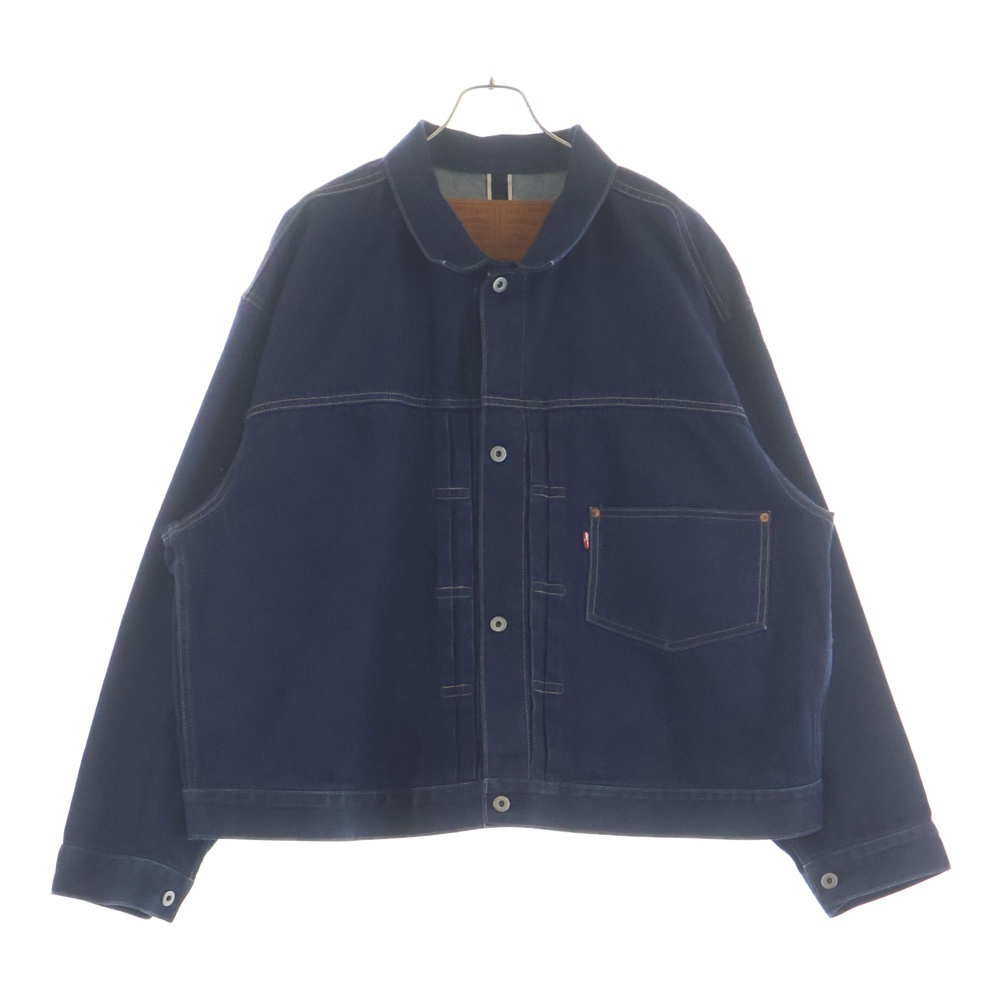 ×BEAMS SUPER WIDE V2 TYPE I TRUCKER 大戦 4つボタン シンチ BIGE PC9-A8424-0001 デニムジャケット Bランク