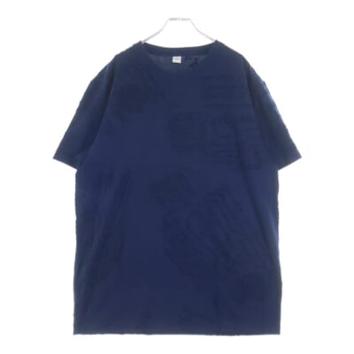 Calligraphy Jacquard Tee カリグラフィ ジャガード クルーネックTシャツ ネイビー Bランク