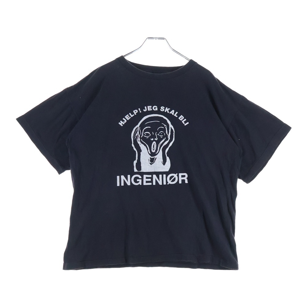 ヴィンテージ 90s INGENIOR ムンクの叫び 裾袖シングル クルーネックT 