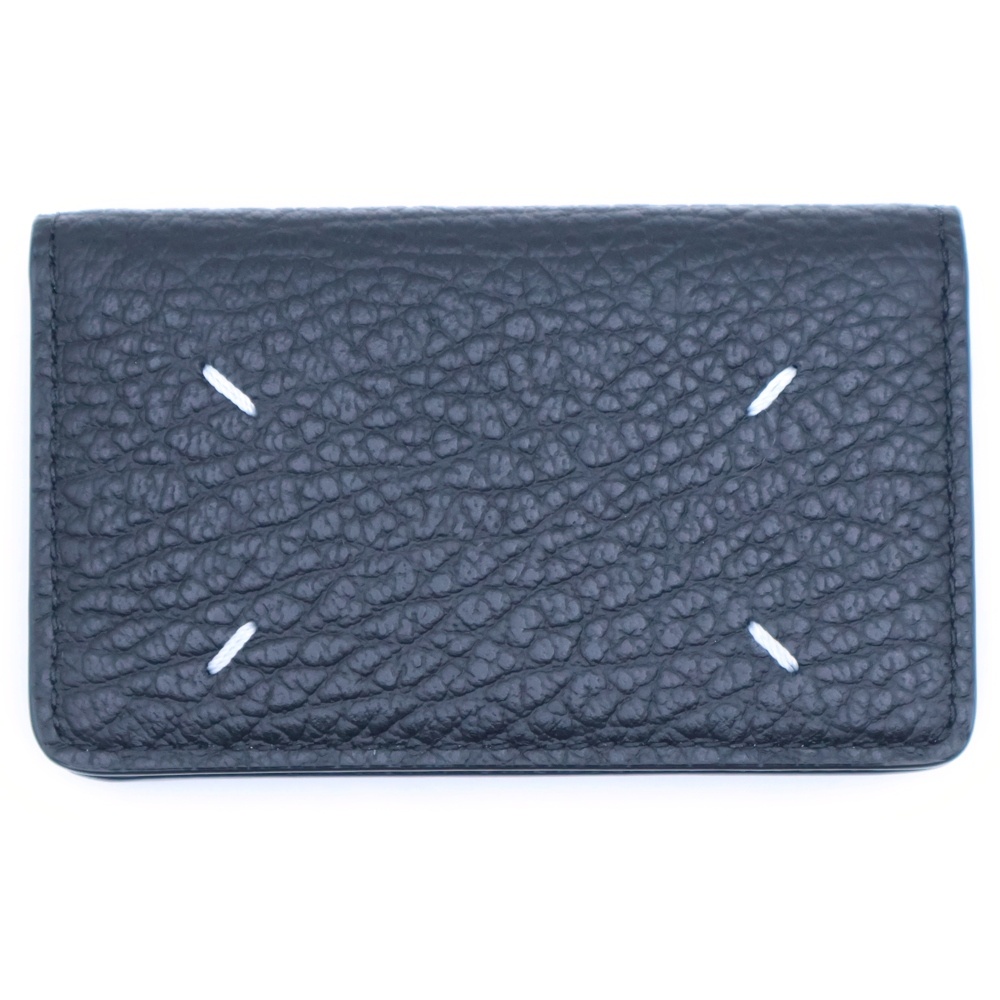 4ステッチ 二つ折り レザー カードケース 名刺入れ ブラック SA3VX0008 Sランク