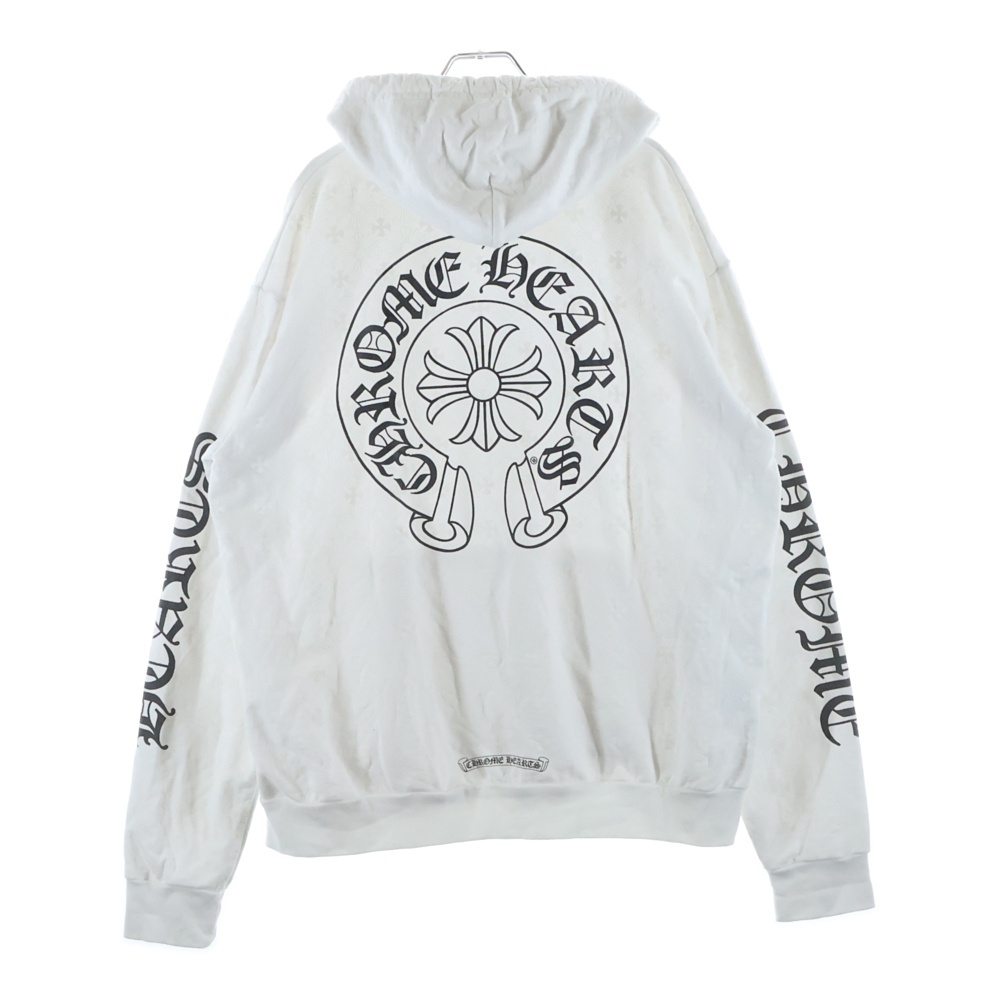 HD PLVR CH PLS PRNT CHプラス総柄 ホースシュー プリント プルオーバー スウェット パーカー ホワイト Bランク