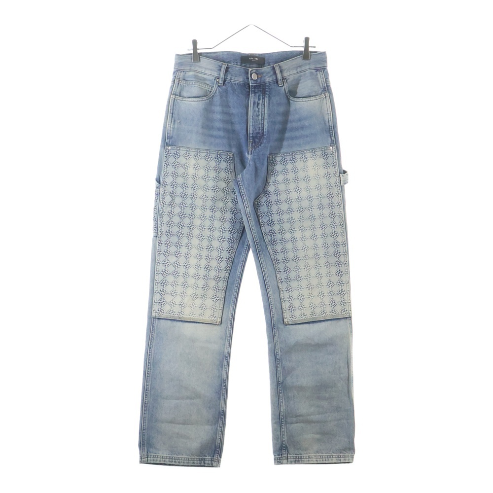 25SS DEBOSSED MA QUAD CARPENTER エンボスロゴ ダブルニー カーペンターパンツ インディゴブルー SRAMDNGH1055ASMRBC00 Bランク