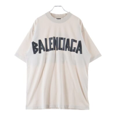 23SS Tape Medium Fit T-Shirt テープロゴ ミディアムフィット クルーネック半袖Tシャツ カットソー アイボリー Bランク