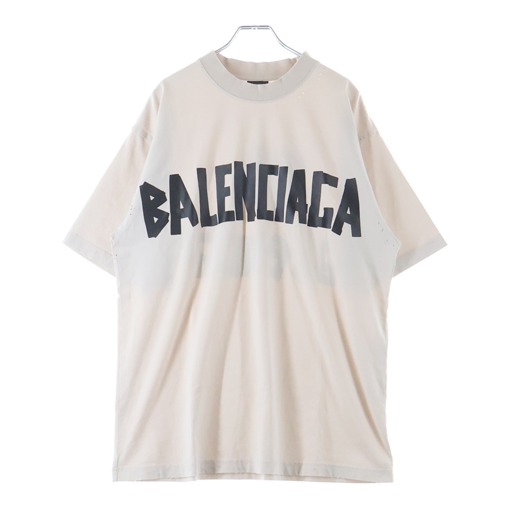 23SS Tape Medium Fit T-Shirt テープロゴ ミディアムフィット クルーネック半袖Tシャツ カットソー アイボリー Bランク