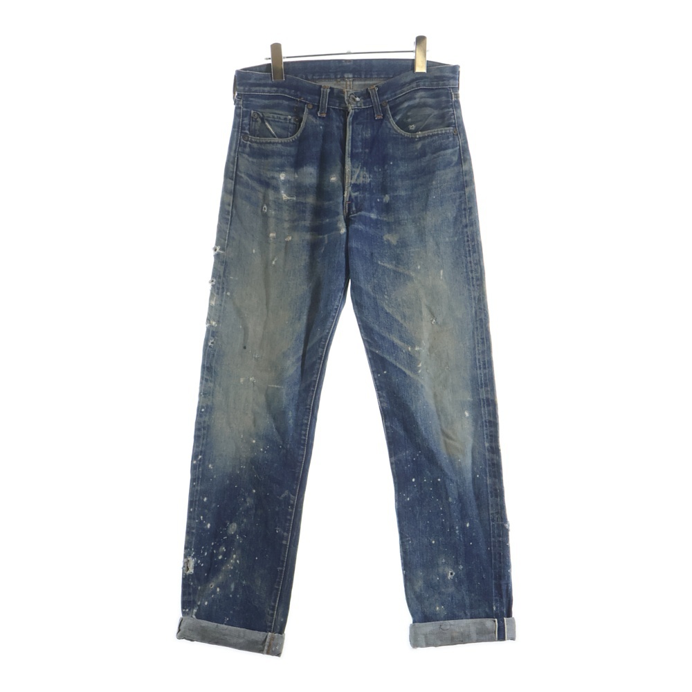 70S VINTAGE 501 ヴィンテージ BIG E 後期 並行ステッチ ロールアップ固定 デニムパンツ インディゴ Cランク