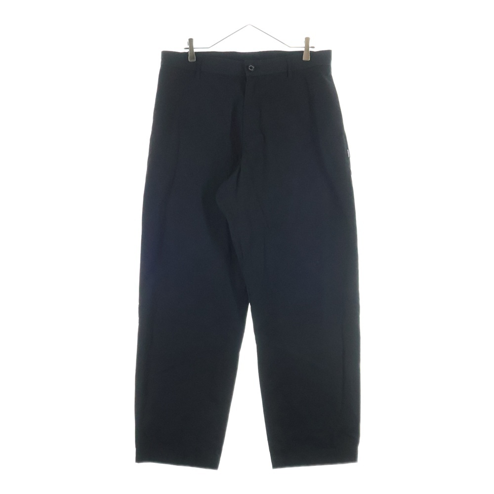 26SS PLAIN PANTS ウォッシュ加工 ジップフライ コットン プレーンパンツ ブラック 261ZANH-PTM11 Sランク