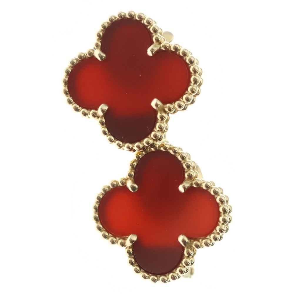 ヴィンテージアルハンブラ カーネリアン ピアス イエローゴールド Au750YG VCARD40400 ジュエリー Aランク