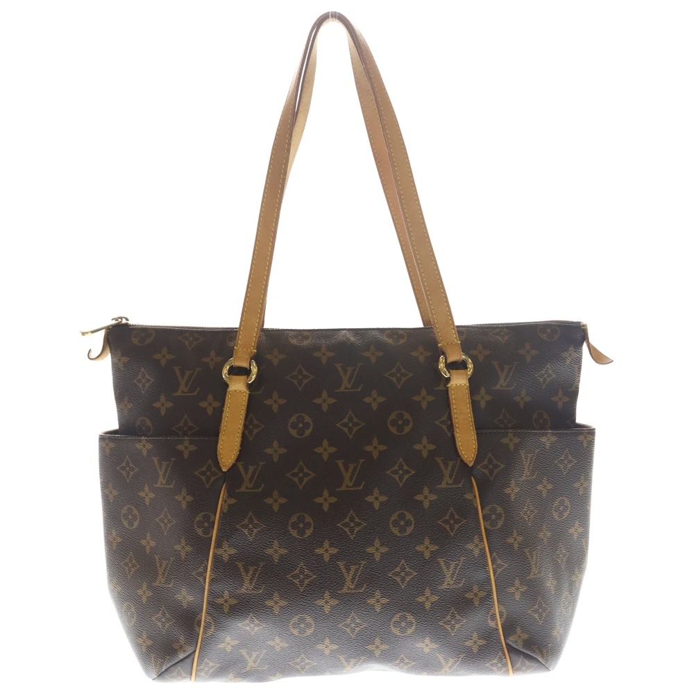 モノグラム トータリーMM ハンドバッグ トートバッグ ブラウン レザー×PVC M56690 ゴールド金具 Bランク