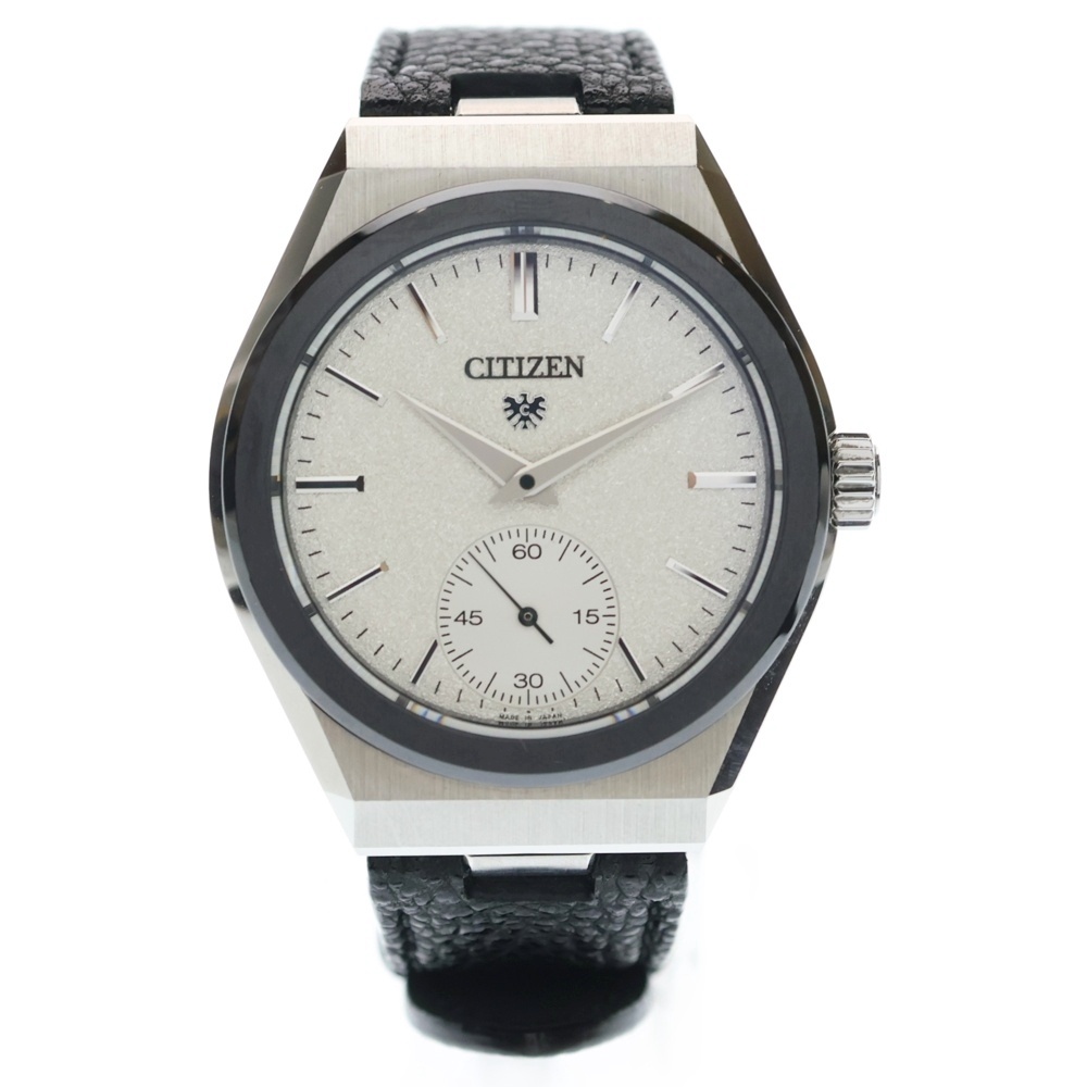 ザ・シチズン メカニカル 特定店限定200本 AT 自動巻き レザーベルト 腕時計 白文字盤 シルバー/ブラック NC0207-07A Aランク