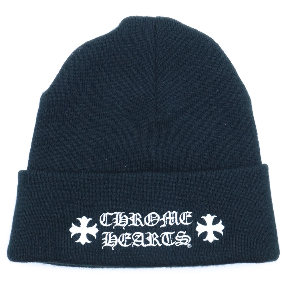 WATCH CAP ワッチキャップ ロゴ刺繍ビーニー ニットキャップ 帽子 ブラック Aランク