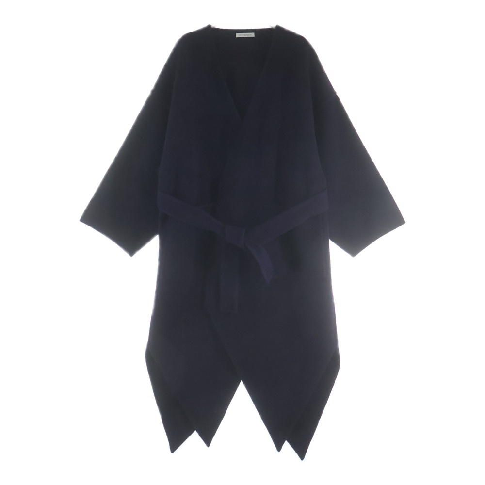 カシミヤ混 ウール ガウン ロングコート パープル CO03WP17 Bランク