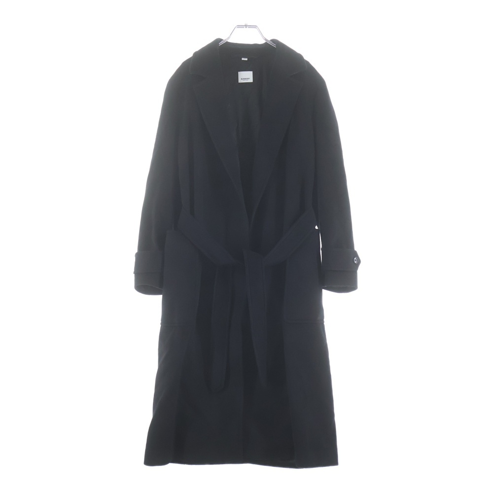 カシミヤ混 ウール チェスター ガウン ロング コート ブラック 8022846 Aランク