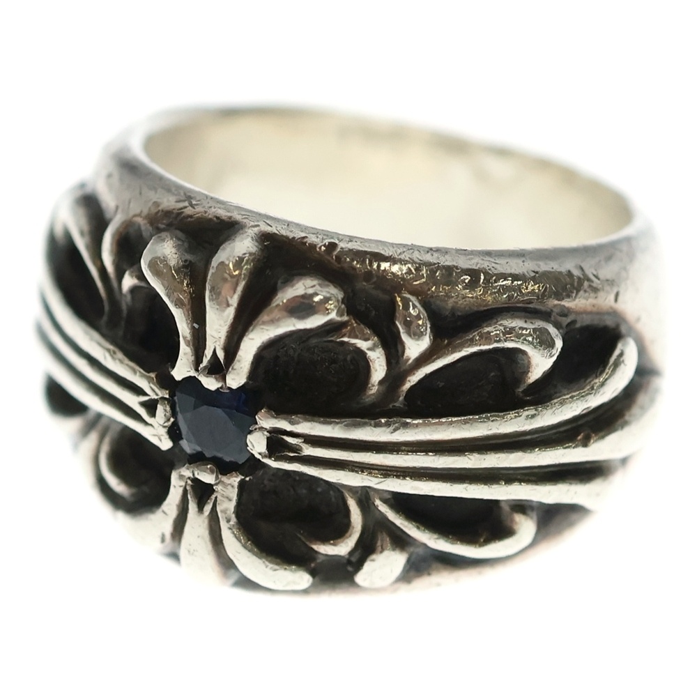 FLRL CRS 1SAP フローラルクロス ワンポイントサファイヤ リング シルバー Bランク