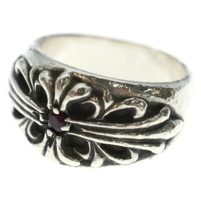 FLRL CRS 1RUB フローラルクロス ワンポイントルビー リング シルバー Bランク