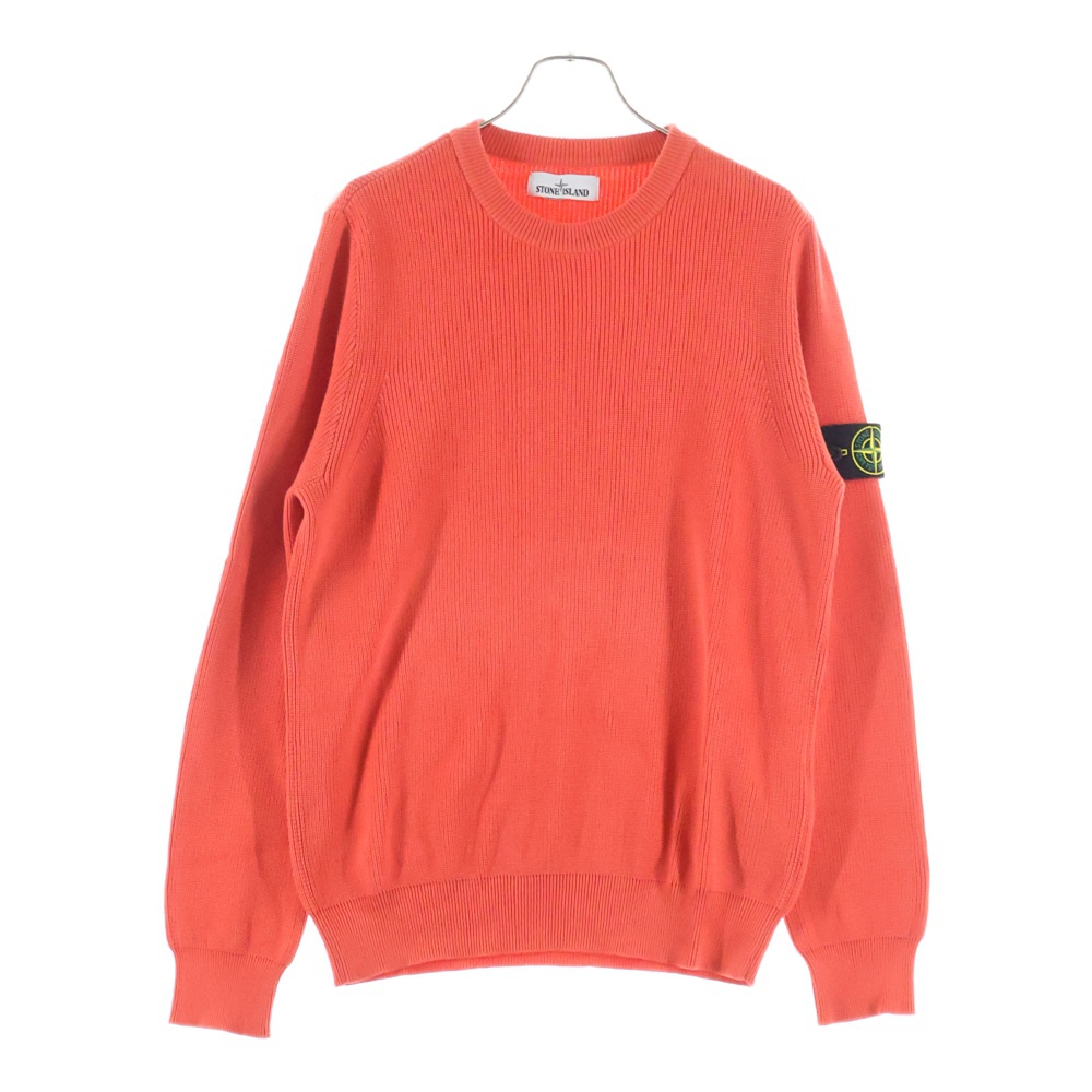 22SS Ripped Cotton Knit 7615550D8 コットン クルーネック リブ ニット オレンジ Aランク