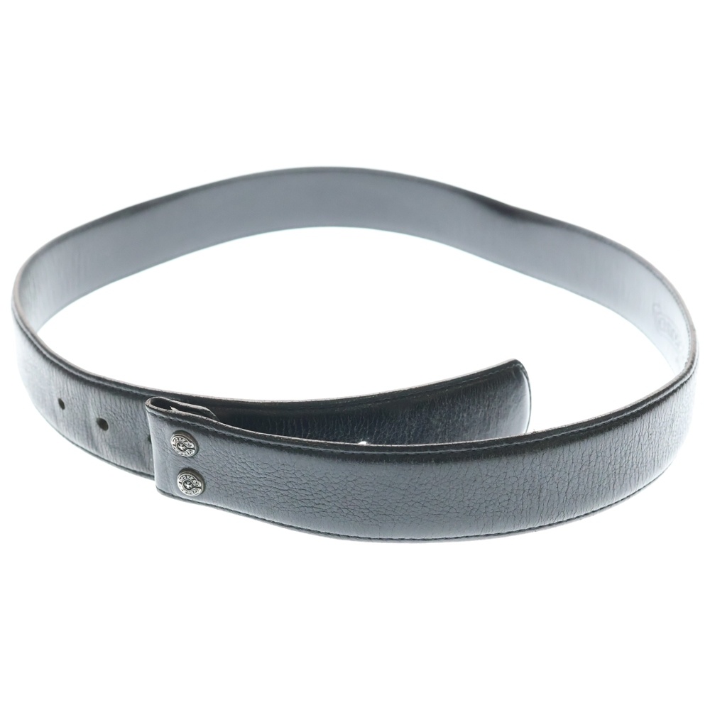 1.5 STRAP 1.5inch スクロールラベルリベッツ レザーベルト ブラック Bランク