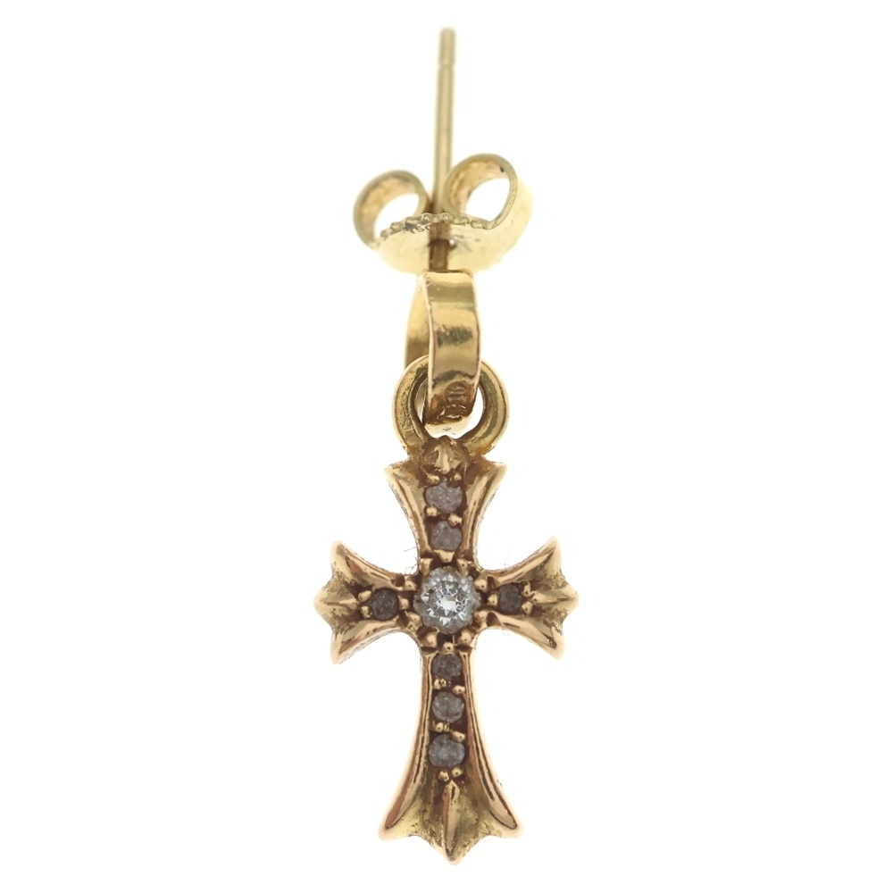 22K BBY F PPRCHN P DIA ベイビーファットクロス ドロップピアス PAVEダイヤ ゴールド BCA018 Aランク