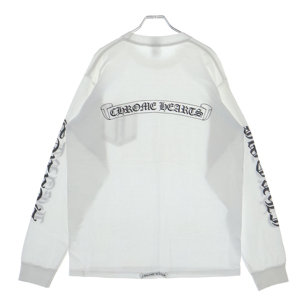 OLD CH SCROLL LOGO L/S TEE スクロールロゴ アームプリント長袖Tシャツ ホワイト Bランク