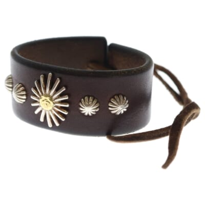 K18付ウニコンチョ革ブレス(焦茶） Bランク