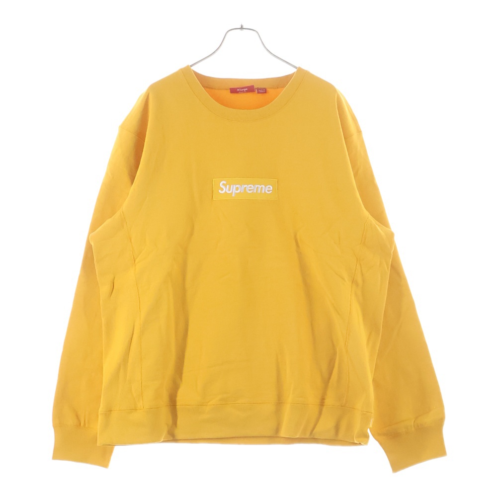 18AW Box Logo Crewneck ボックス ロゴ クルーネックスウェットトレーナー イエロー Aランク