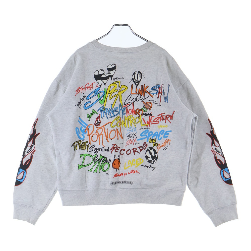 ×MATTY BOY PPO BRAIN SWTSHRT マッティボーイ ブレイン クルーネックスウェットトレーナー グレー Bランク