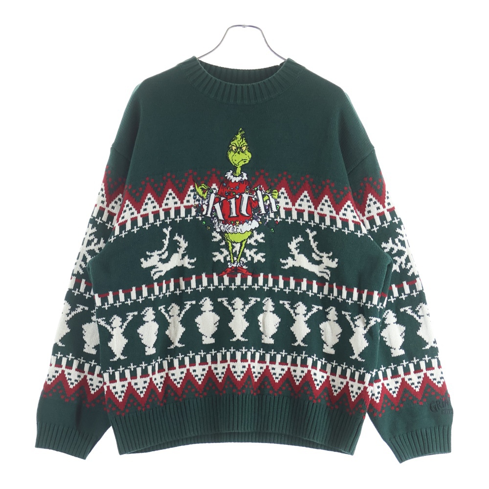 24AW The Grinch Fair Isle Lewis Crewneck グリンチ ノルディックニットセーター グリーン Aランク