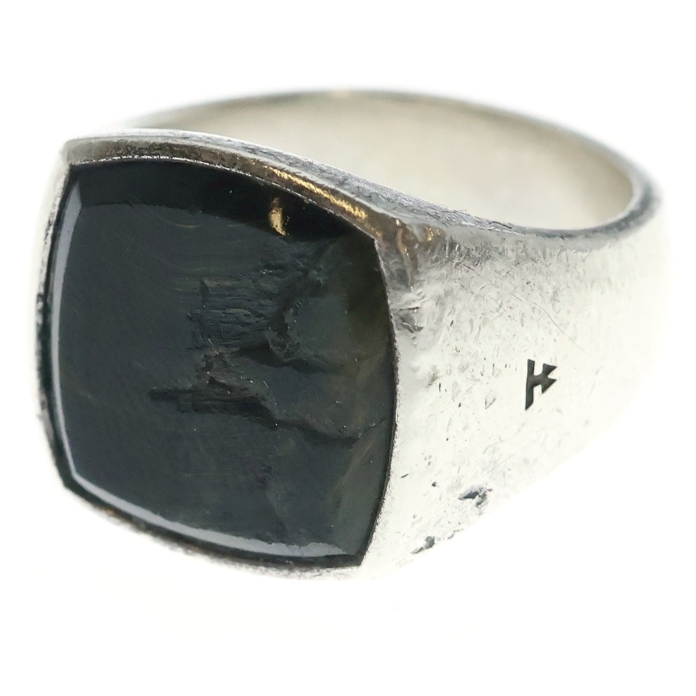 Cushion Blue Hawk Eye クッション ブルーホークアイ リング シルバー Cランク