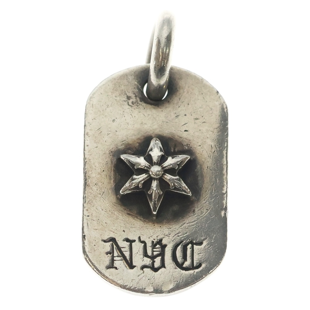 RAISED DOGTAG レイズドドッグタグ NYC限定スターチャームシルバーネックレストップ Bランク