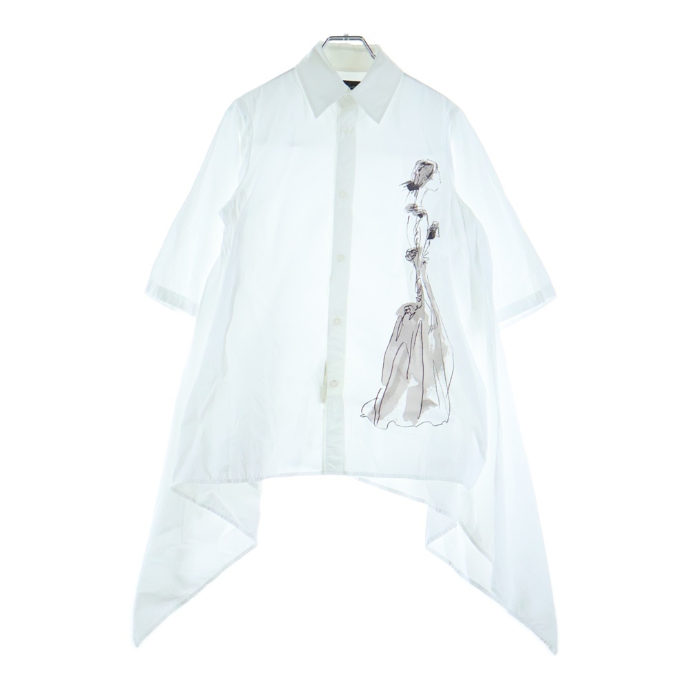 Collections フロントプリント シャツ ホワイト FG-B60-022 Bランク