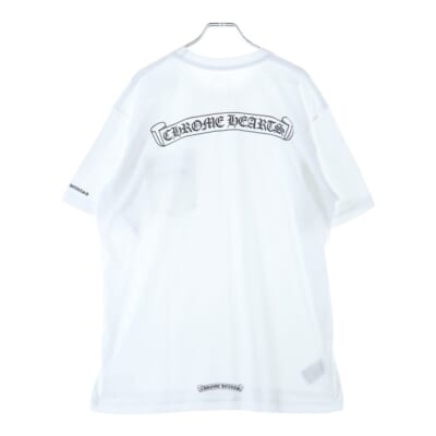 CH T-SHIRT スクロールラベルプリント クルーネック ポケット 半袖Tシャツ カットソー ホワイト Sランク