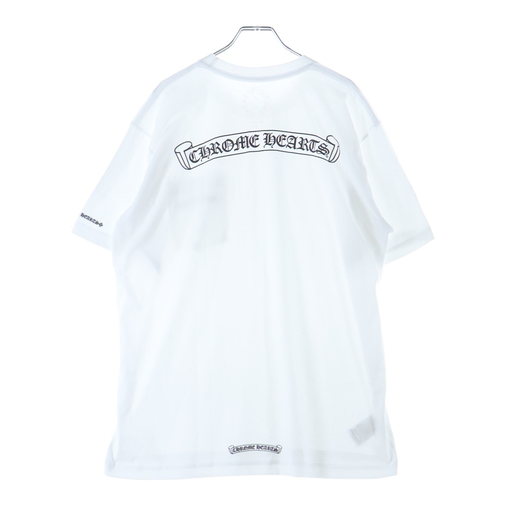 CH T-SHIRT スクロールラベルプリント クルーネック ポケット 半袖Tシャツ カットソー ホワイト Sランク