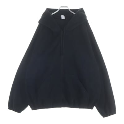 フリース ジップアップパーカー ブラック Bランク
