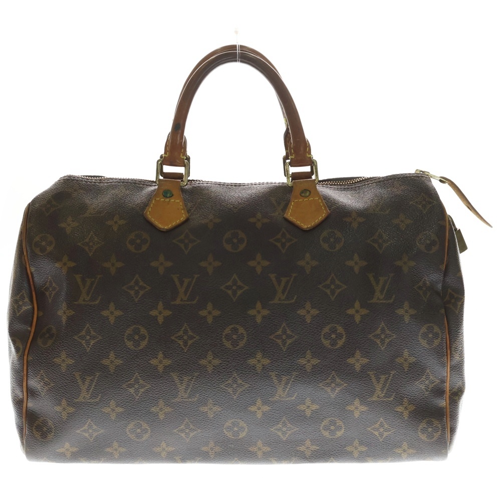 モノグラム スピーディ35 ハンドバッグ ボストンバッグ ブラウン レザー×PVC M41107 ゴールド金具 Bランク