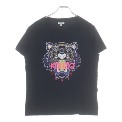 タイガー グラフィック クルーネック 半袖Tシャツ ブラック Bランク