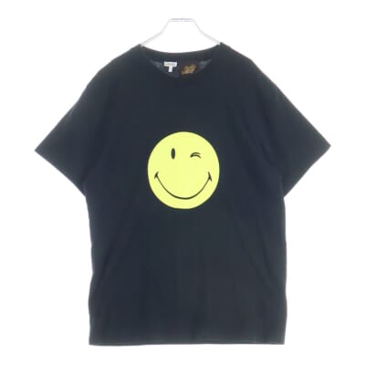 スマイルフロントプリント 半袖Tシャツ ブラック Bランク