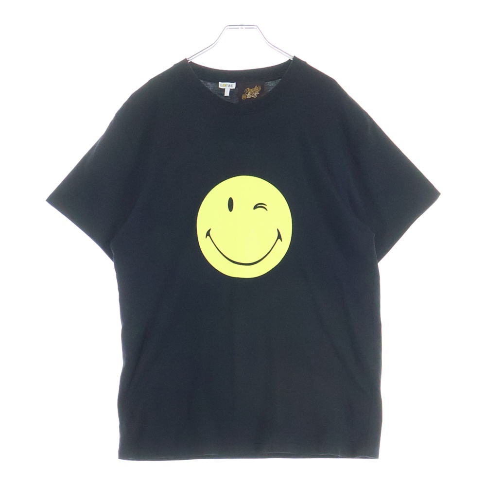 スマイルフロントプリント 半袖Tシャツ ブラック Bランク