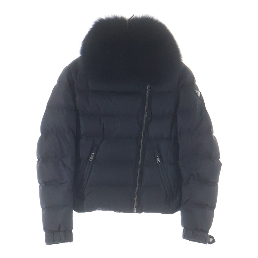 ブルー ライダースダウンジャケット トライアングルロゴ アウター ナイロン ブラック 29X510 レディース Bランク