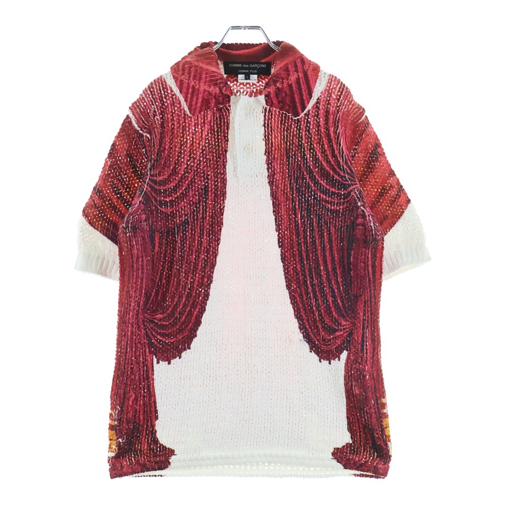 24SS グラフィックデザイン ニット PM-N003 ホワイト/レッド Bランク