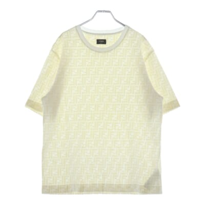 ズッカ柄 クルーネック 半袖 Tシャツ カットソー FY0936 A7D5 イエロー Aランク