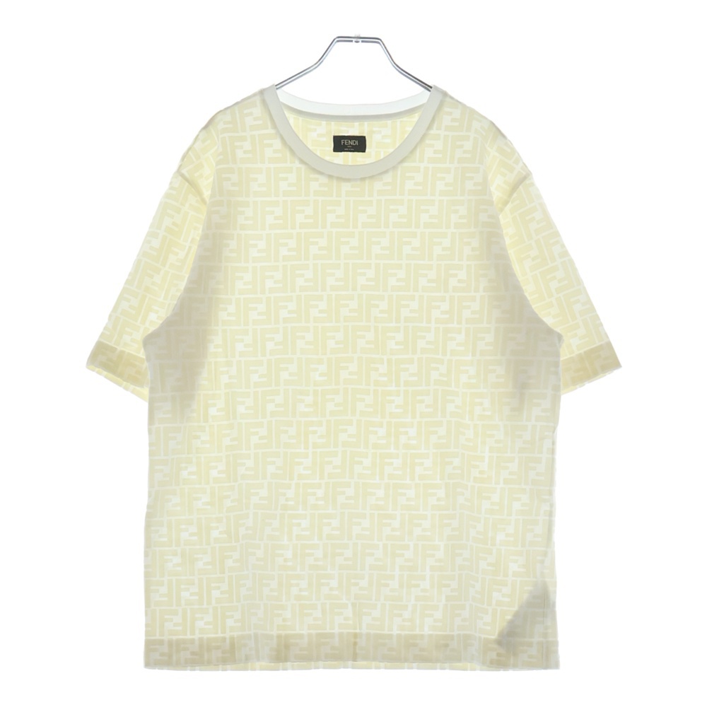 ズッカ柄 クルーネック 半袖 Tシャツ カットソー FY0936 A7D5 イエロー Aランク