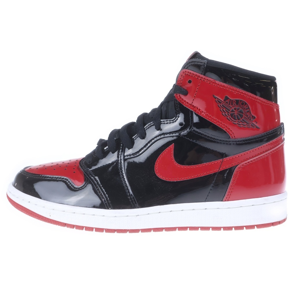 AIR JORDAN 1 RETRO HIGH OG BRED PATENT 555088-063 エアジョーダン1 レトロ ブレッド パテント ハイカットスニーカー シューズ レッド/ブラック US10/28.0cm Bランク