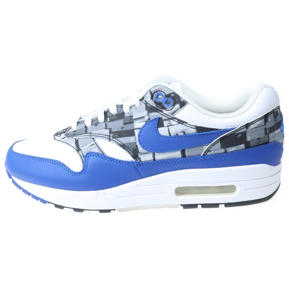 × atmos AIR MAX1 PRNT AQ0927-100 アトモス エアマックス1 プリント ローカットスニーカー シューズ ホワイト/ブルー US9.5/27.5cm Bランク