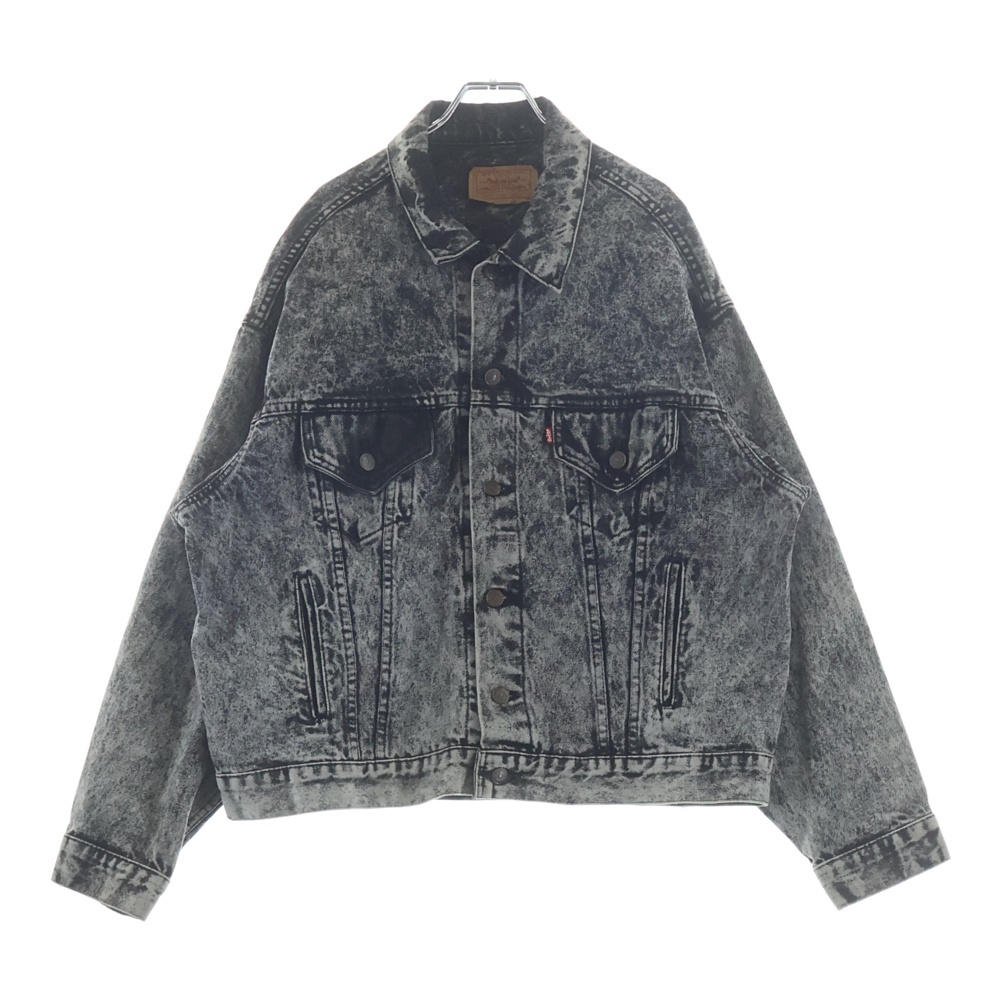 90S VINTAGE WASH BLACK DENIM JACKET ヴィンテージ ボタン裏715 ウォッシュ デニム ジャケット ブラック 70507‐0253 Bランク