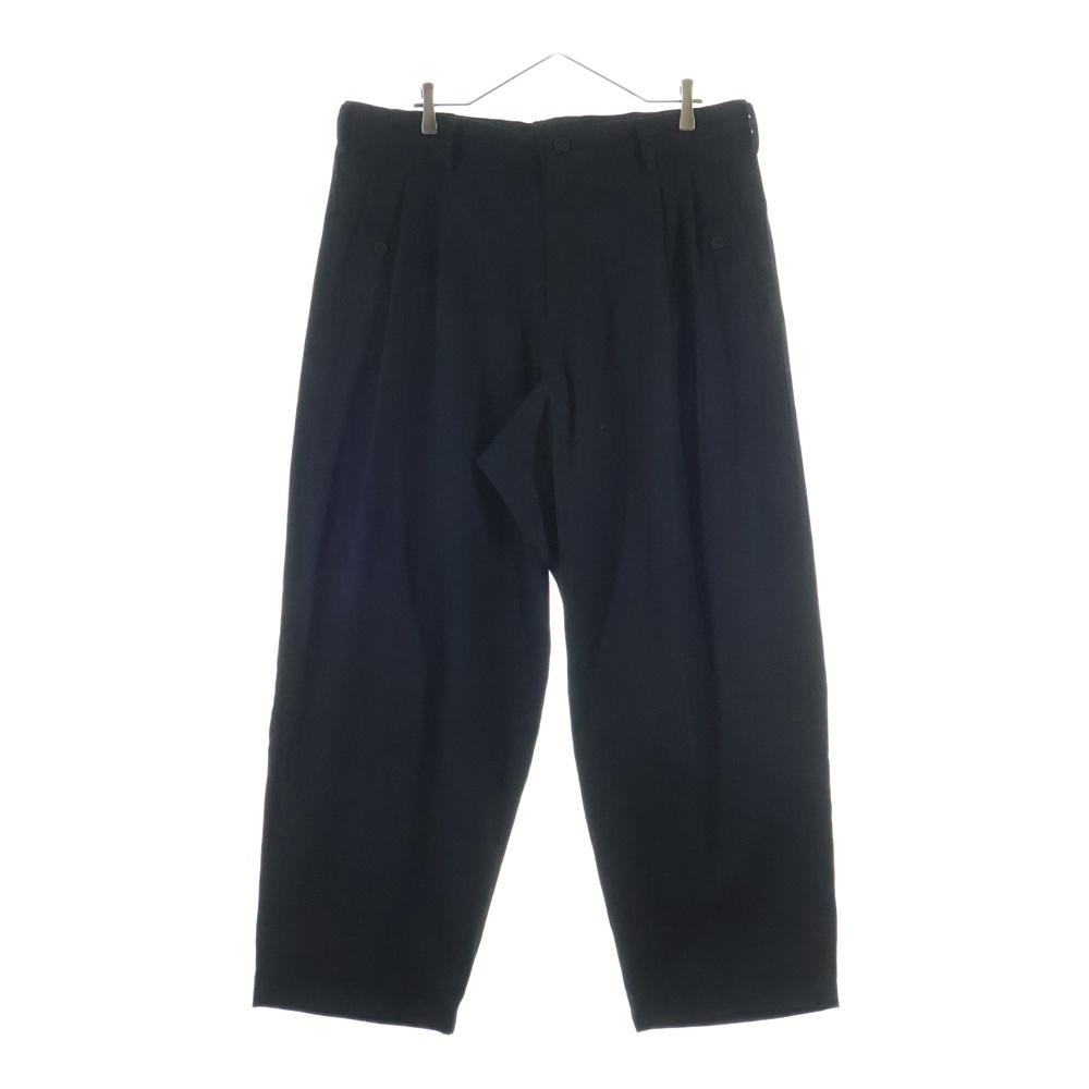 WOOL GABADINE TACK WIDE PANTS ウールギャバジンタックワイドパンツ ブラック MS-P35-100 Bランク