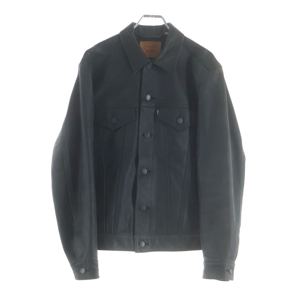 11AW ×LEVI'S Leather Trucker リーバイス 3rd レザー トラッカージャケット ブラック 22392 Bランク