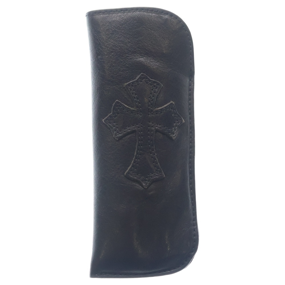 PEN CASE クロスパッチ レザーペンケース ブラック Bランク