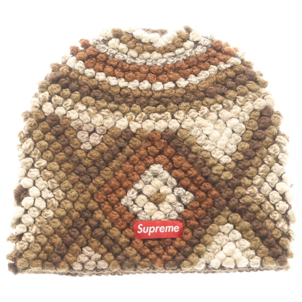 25AW Textured Knit Beanie テクスチャード ニット ビーニー 帽子 ブラウン Sランク