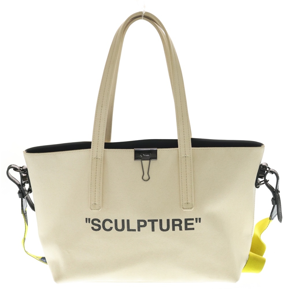 SCULPTURE スカルプチャー 2WAY キャンバスハンドバッグ ショルダーバッグ アイボリー OWNA025R19B64085 Bランク