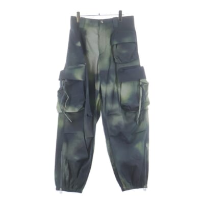 22SS PUFF CARGO PANTS タイダイ柄 パフカーゴパンツ グレー/グリーン OAMU310182 COT00761 Aランク